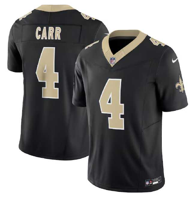 Men & Women & Youth New Orleans Saints #4 Derek Carr Black 2023 F.U.S.E. Vapor Untouchable Limited Stitched Jersey